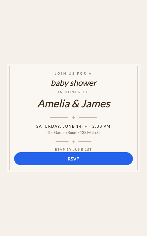 Baby Shower RSVP template preview